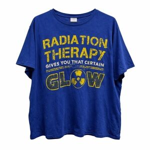 Radiation Therapy Glow Graphic Tee XL Blue Yellow l, Port & Company size 3XL